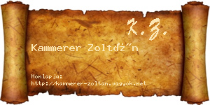 Kammerer Zoltán névjegykártya